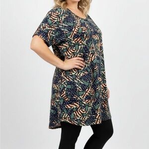 301 - LuLaRoe‎ - Lady Liberty/American Flag - High Low Top - Size 2XL